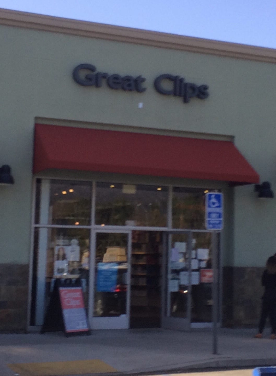 Great Clips hair salon storefront with signage in a strip mall in Monrovia, California