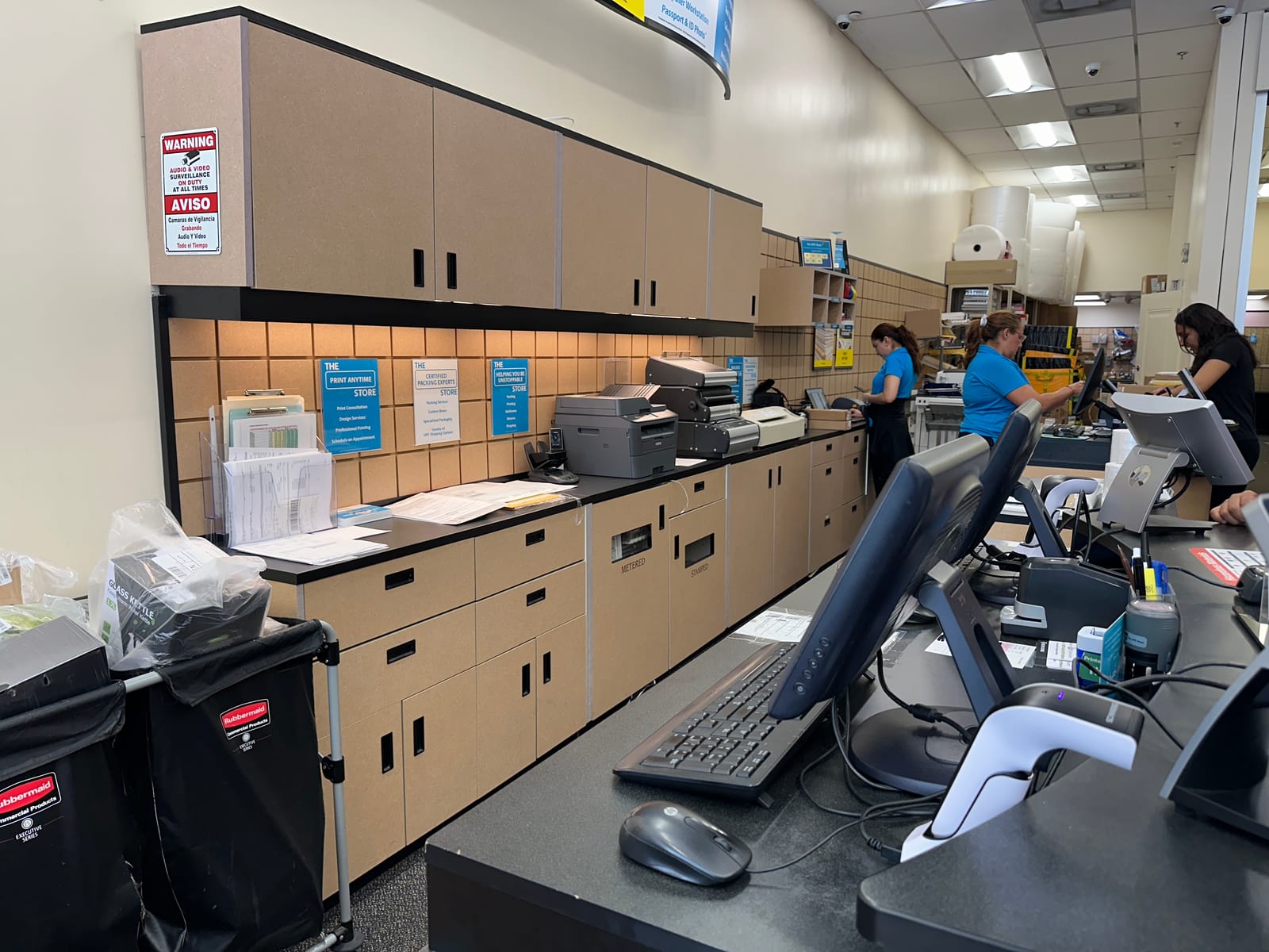 Service counter inside a The UPS Store location in downtown Miami