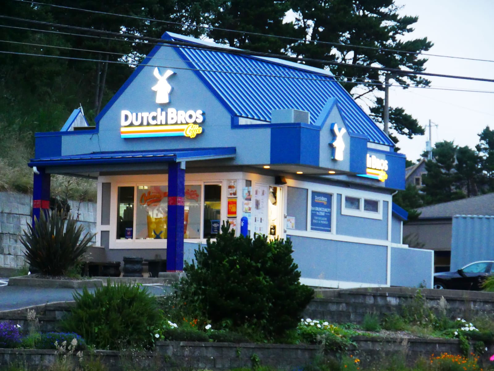 Dutch Bros Coffee drive-thru location in Lincoln City, Oregon