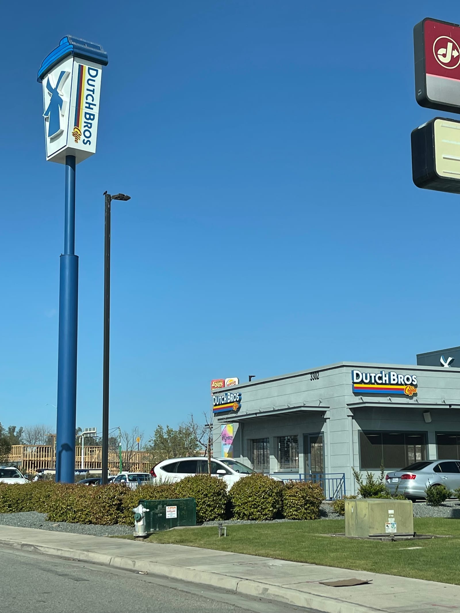 Dutch Bros Coffee drive-thru stand exterior in Bakersfield, California